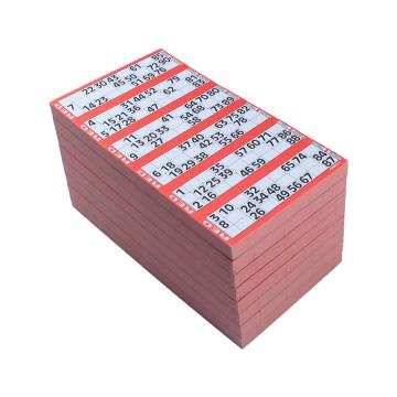Jumbo Bingo Ticket Singles, 6 to View Pack, Red