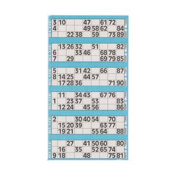 Jumbo Bingo Ticket Singles, 6 to View Pack, Blue