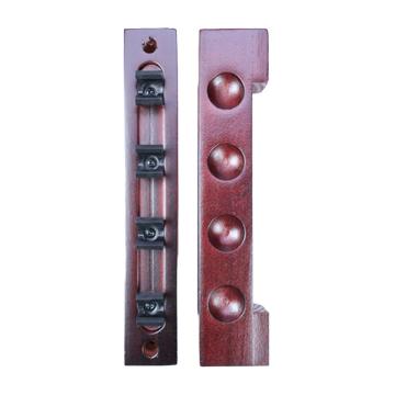 4 Cue Wooden Rack & Clips Mahogany