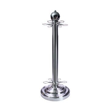 6 Cue Floor Stand Brushed Steel