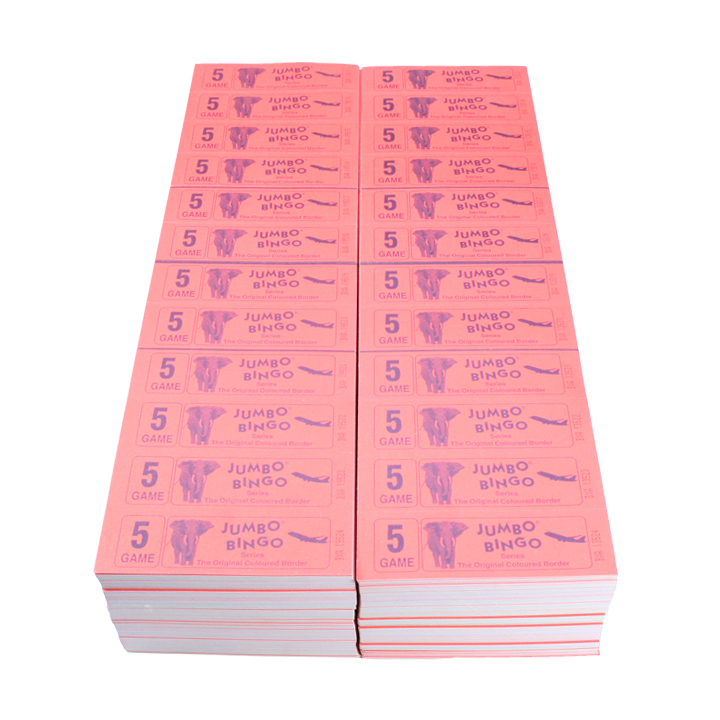 Jumbo Bingo Ticket Booklets, 12 to View, 5 Game