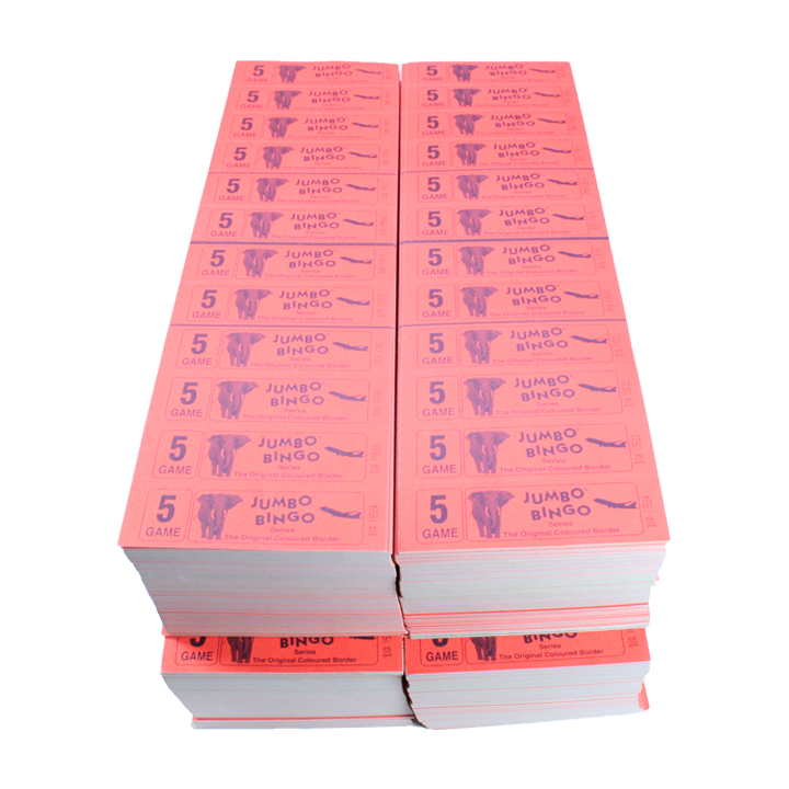 Jumbo Bingo Ticket Booklets, 12 to View, 5 Game