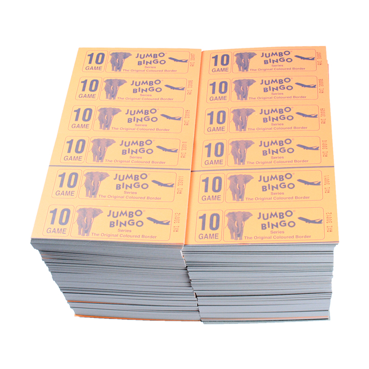 Jumbo Bingo Ticket Booklets, 6 to View, 10 Game