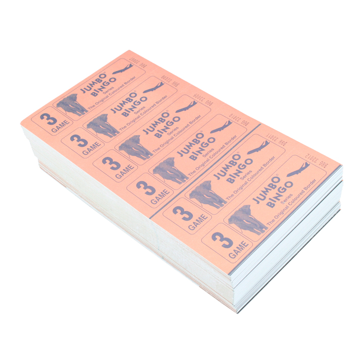 Jumbo Bingo Ticket Booklets, 6 to View, 3 Game