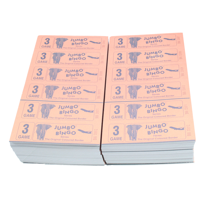 Jumbo Bingo Ticket Booklets, 6 to View, 3 Game