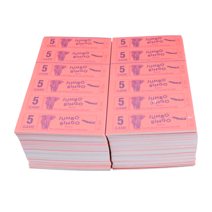 Jumbo Bingo Ticket Booklets 6 to View 5 Game