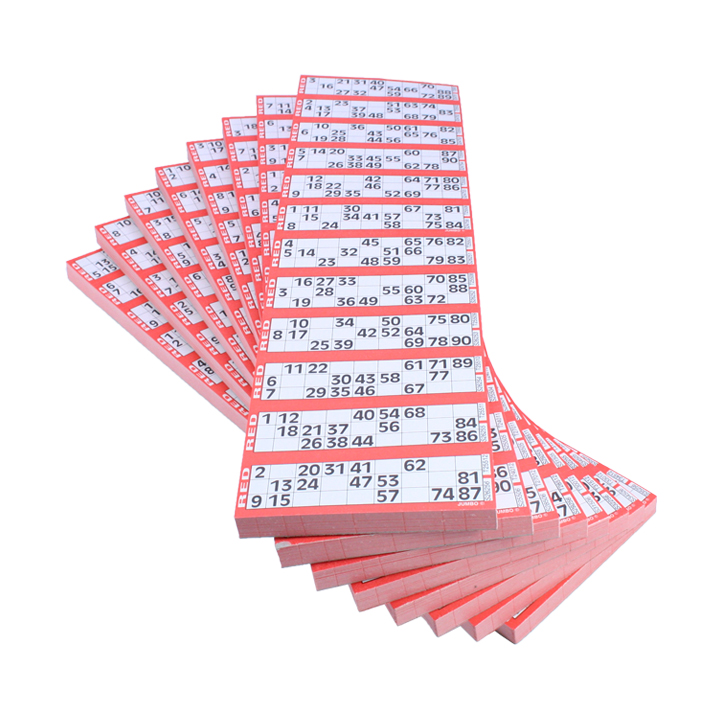 Jumbo Bingo Ticket Singles, 12 to View Pack, Red
