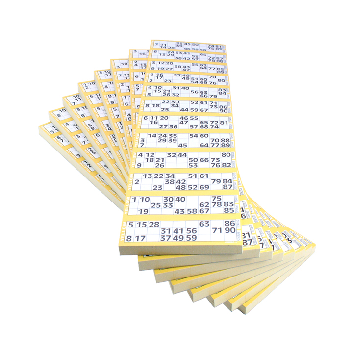 Jumbo Bingo Ticket Singles, 12 to View Pack, Yellow