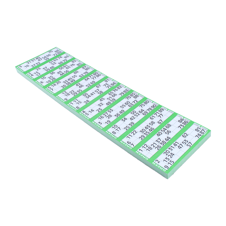 Jumbo Bingo Ticket Singles, 12 to View Pad, Green