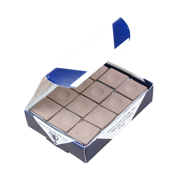 12 x SILVER CUP Snooker Pool Billiard Chalk BROWN