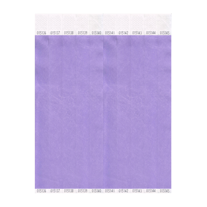 Lavendar Tyvek 19mm Wristbands