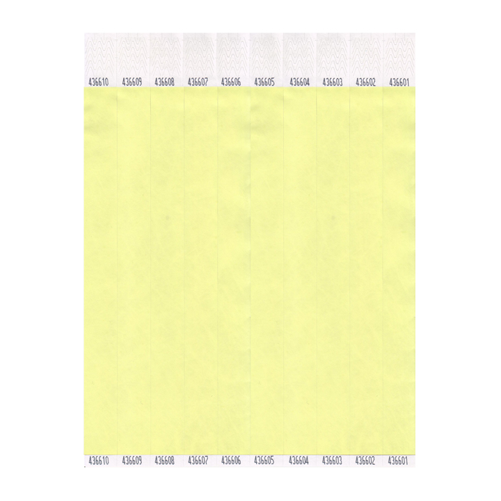 Neon Yellow Tyvek 19mm Wristbands