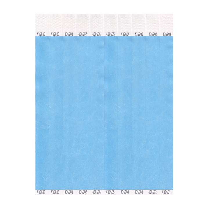 Sky Blue Tyvek 19mm Wristbands