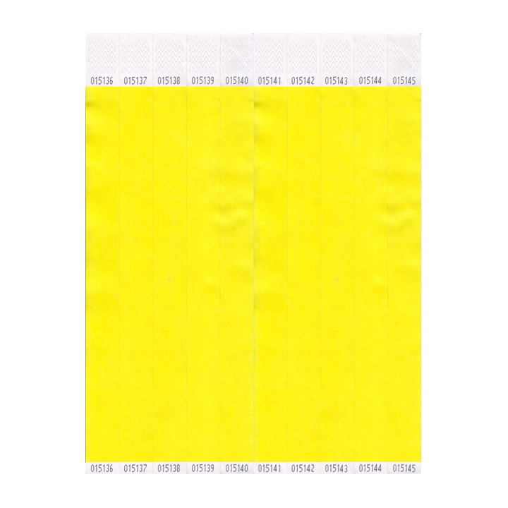 Yellow Tyvek 19mm Wristbands