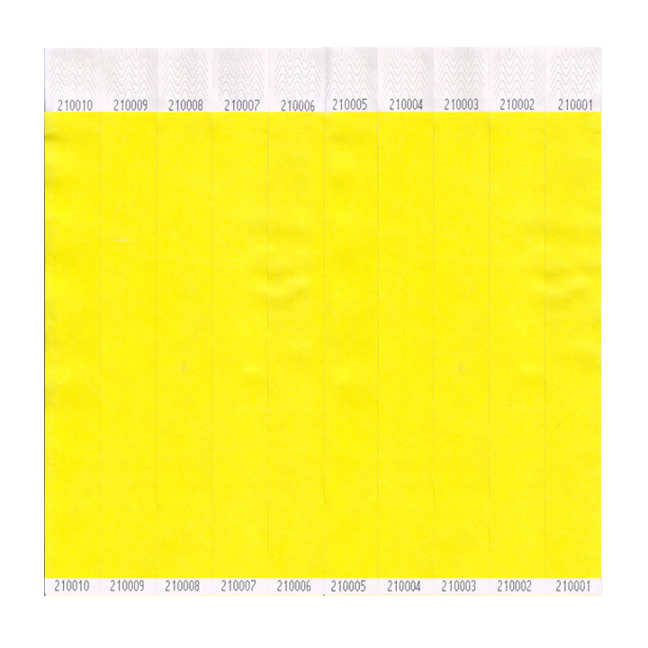 Yellow Tyvek 25mm Wristbands