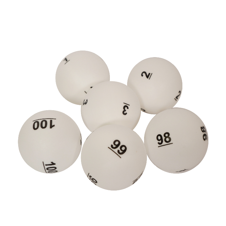 Raffle Balls 1 to 100, White